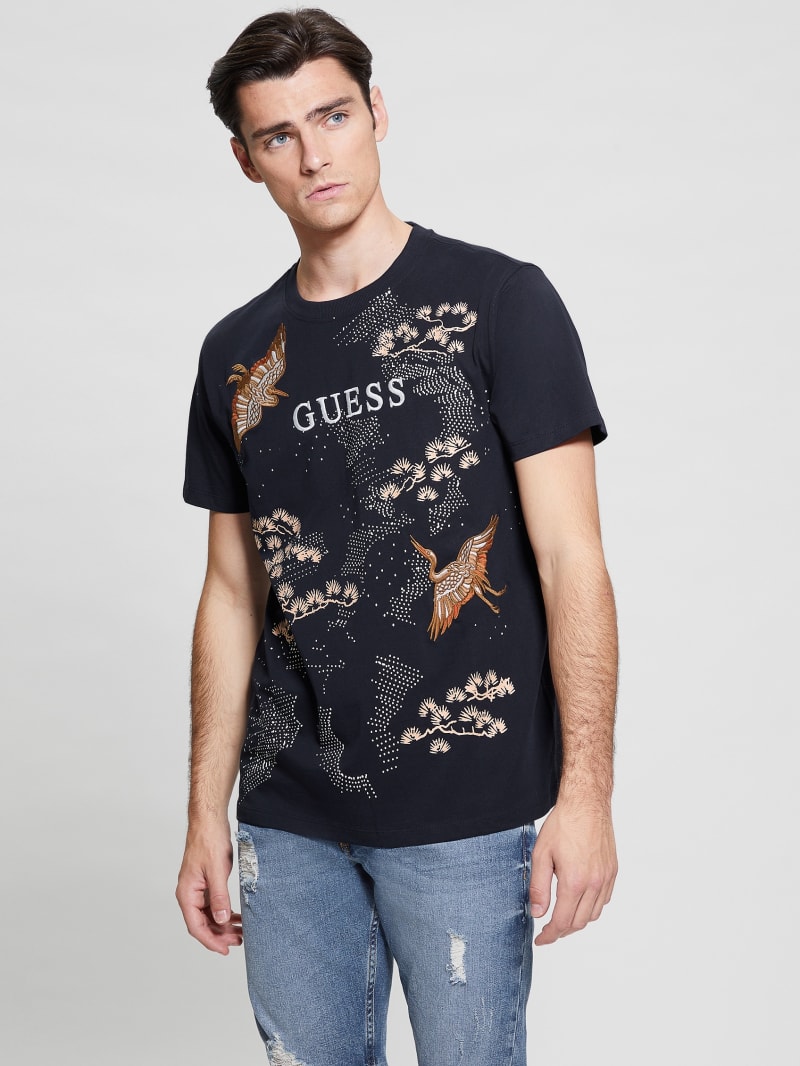 Guess Eco Logo Bird Tee - Bleu &eacute;L&eacute;Gant