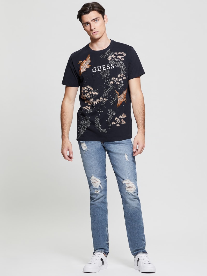 Guess Eco Logo Bird Tee - Bleu &eacute;L&eacute;Gant