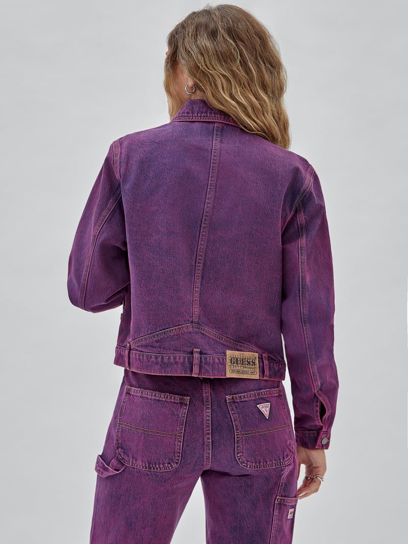 Guess GUESS Originals Cropped Carpenter Jacket - Go Acid Fuchsia