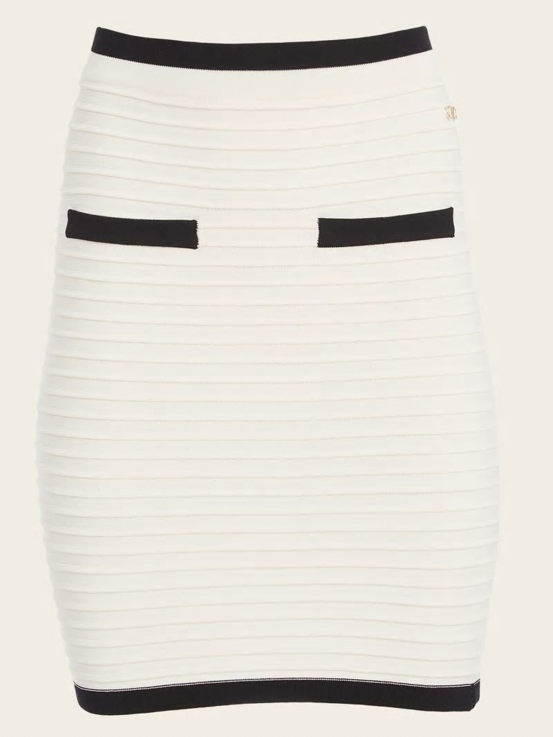 Guess Amba Embossed Striped Skirt - Sandy Shore/Black Guess Amba Embossed Striped Skirt - Sandy Shore/Black