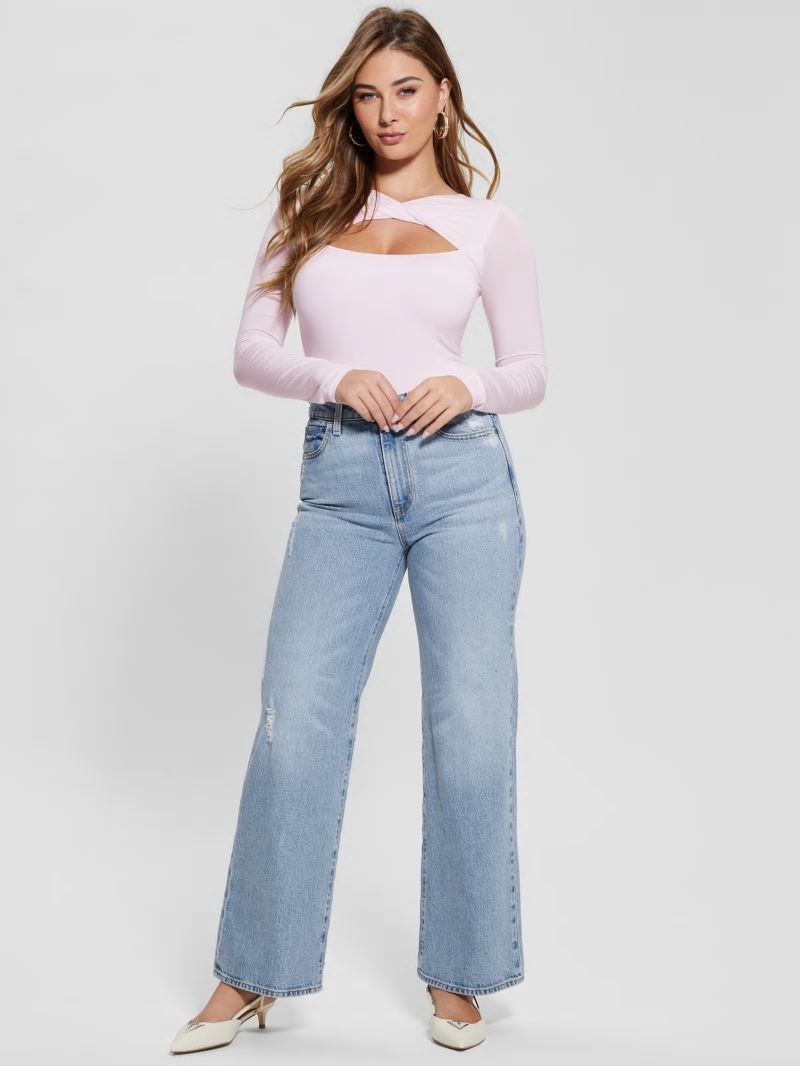 Guess Eco Mena Twisted Top - Low Key Pink Guess Eco Mena Twisted Top - Low Key Pink