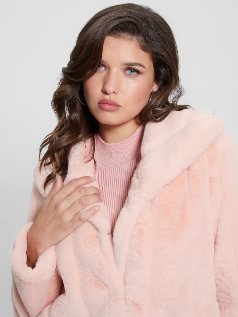 Guess Sophy Faux-Fur Jacket - Dolly Pink Guess Sophy Faux-Fur Jacket - Dolly Pink