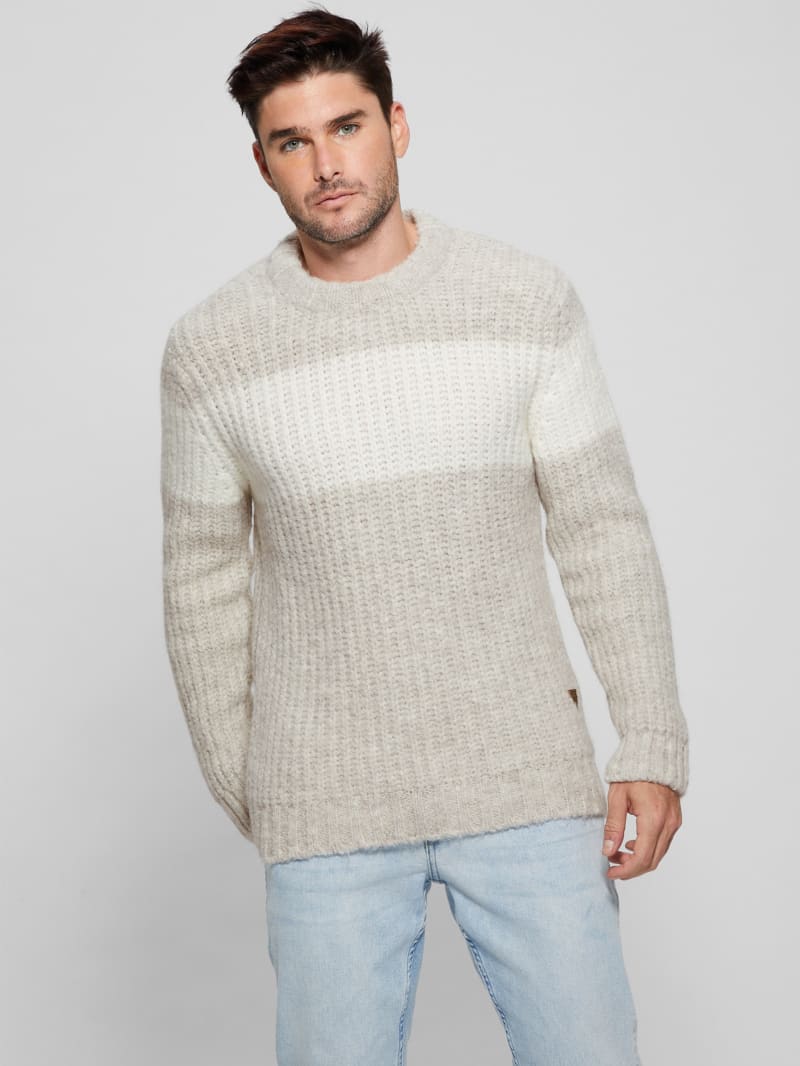 Guess Ale Ribbed Sweater - Light Stone Heather Guess Ale Ribbed Sweater - Light Stone Heather