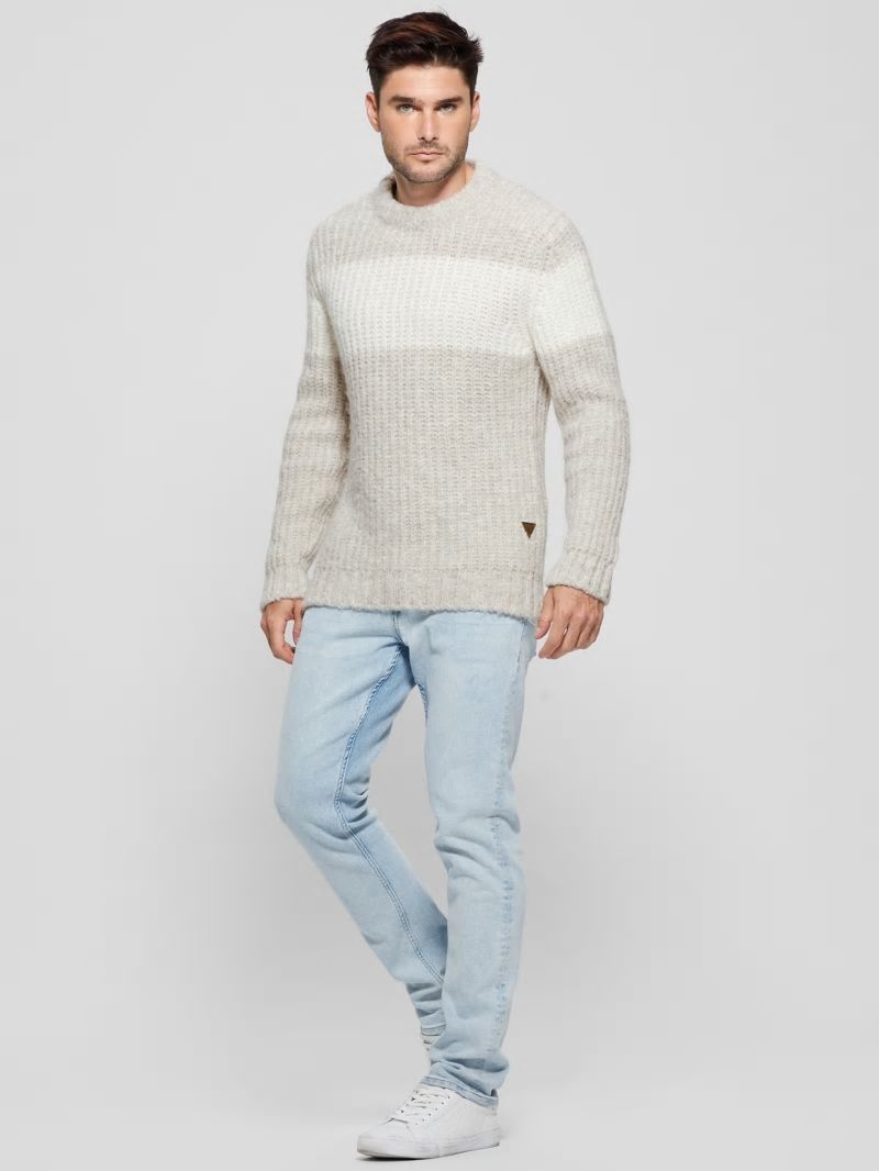 Guess Ale Ribbed Sweater - Light Stone Heather Guess Ale Ribbed Sweater - Light Stone Heather