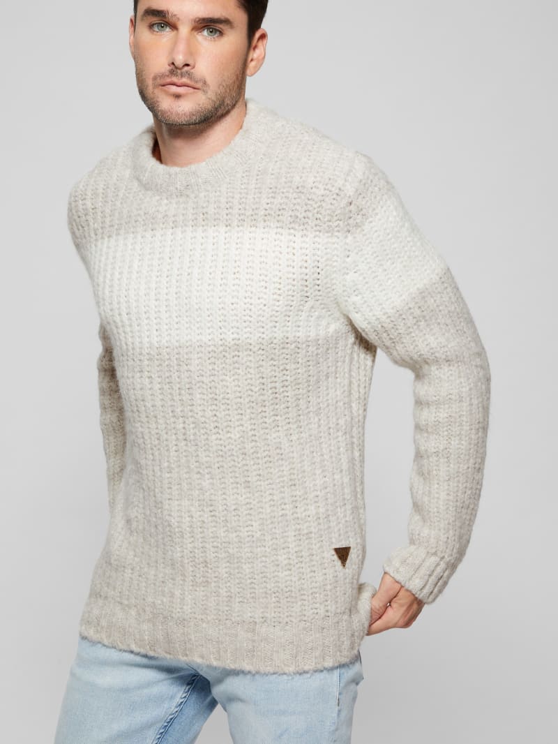 Guess Ale Ribbed Sweater - Light Stone Heather Guess Ale Ribbed Sweater - Light Stone Heather
