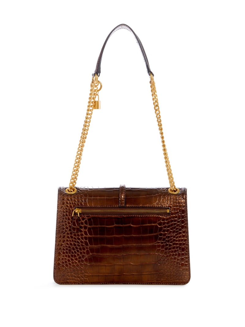 Guess James Croc Convertible Bag - Bronze