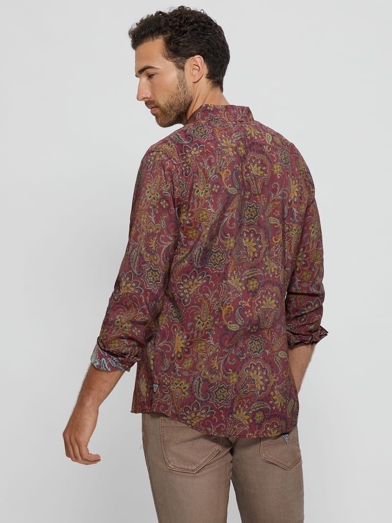 Guess Eco Sandwash Jacobean Shirt - Ikat Jacobean Truffle Guess Eco Sandwash Jacobean Shirt - Ikat Jacobean Truffle