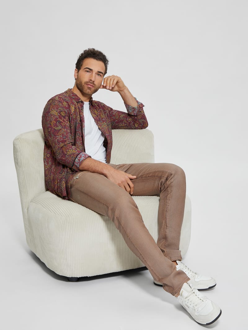 Guess Eco Sandwash Jacobean Shirt - Ikat Jacobean Truffle Guess Eco Sandwash Jacobean Shirt - Ikat Jacobean Truffle