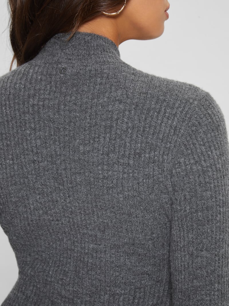 Guess Toki Mock Neck Sweater Dress - Dark Coal Heather Guess Toki Mock Neck Sweater Dress - Dark Coal Heather