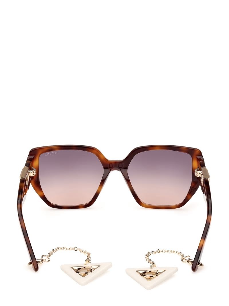 Guess Plastic Cat-Eye Sunglasses - Tort Guess Plastic Cat-Eye Sunglasses - Tort