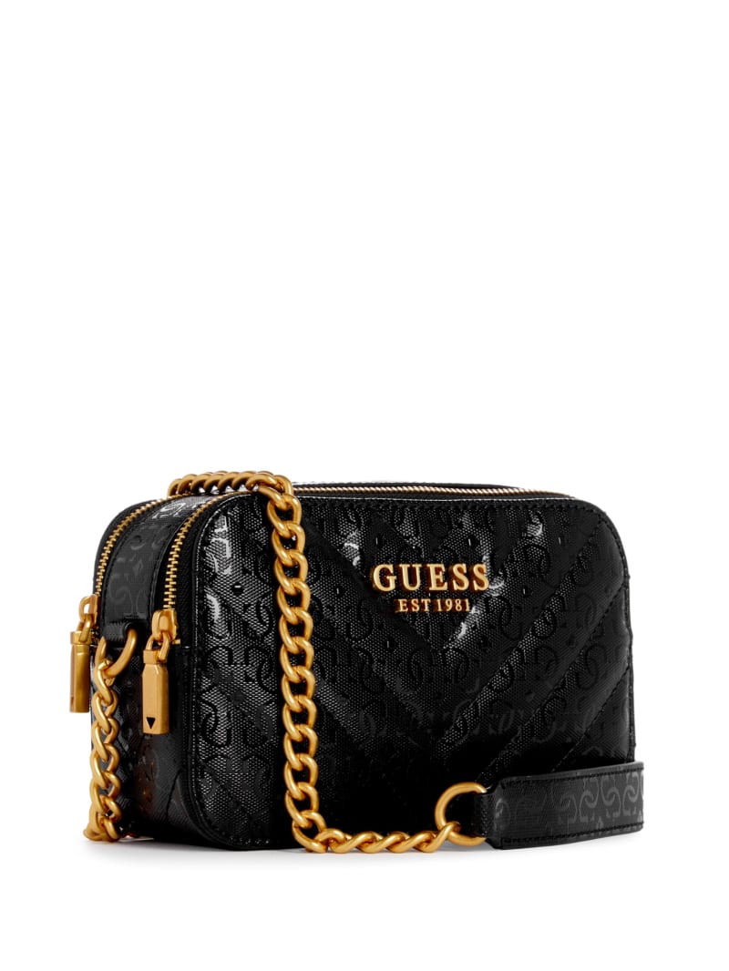 Guess Jania Quilted Camera Crossbody - Black Guess Jania Quilted Camera Crossbody - Black