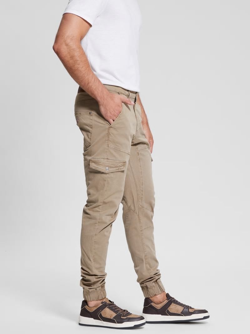 Guess New Kombat Tapered Twill Pants - Hashes Brown Guess New Kombat Tapered Twill Pants - Hashes Brown