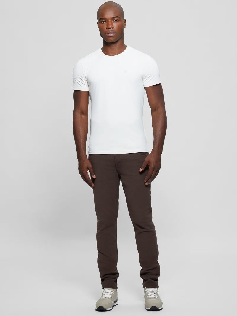 Guess Slim Tapered Pants - Espresso Brown Multi Guess Slim Tapered Pants - Espresso Brown Multi