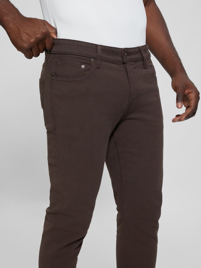 Guess Slim Tapered Pants - Espresso Brown Multi Guess Slim Tapered Pants - Espresso Brown Multi