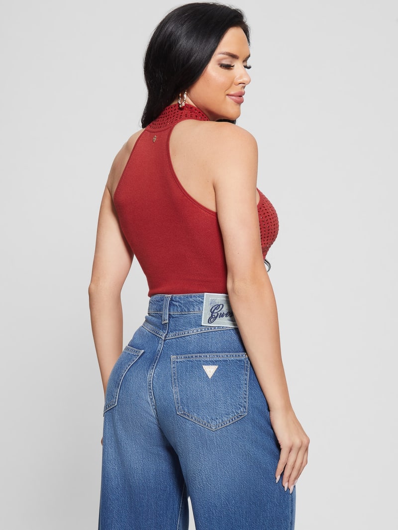 Guess Eco Celeste Mirror Sweater Top - Chili Red Guess Eco Celeste Mirror Sweater Top - Chili Red
