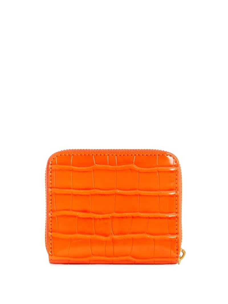 Guess James Croc Small Zip-Around Wallet - Orange Guess James Croc Small Zip-Around Wallet - Orange
