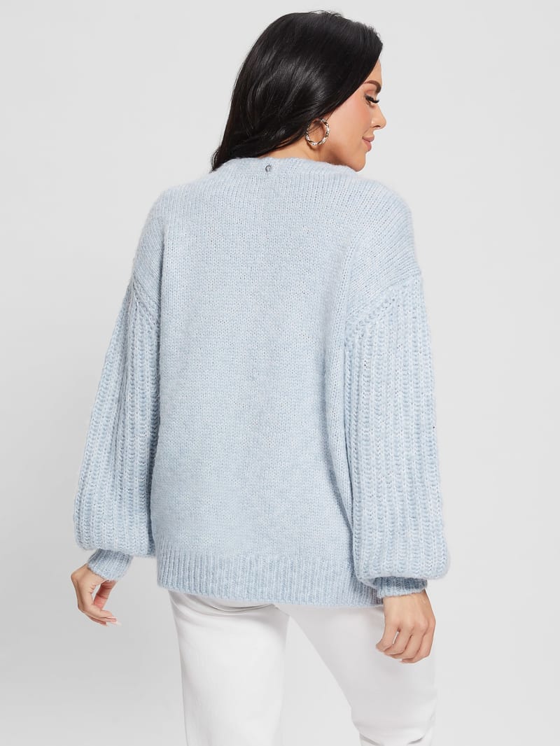 Guess Eco Hiro Knit Cardigan Sweater - Higher Cloud Multi Guess Eco Hiro Knit Cardigan Sweater - Higher Cloud Multi