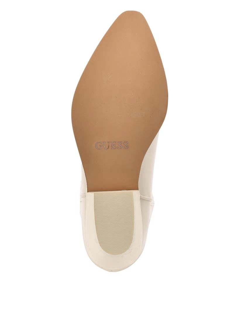 Guess Ginnifer Knee-High Cowboy Boots - Ivory 150