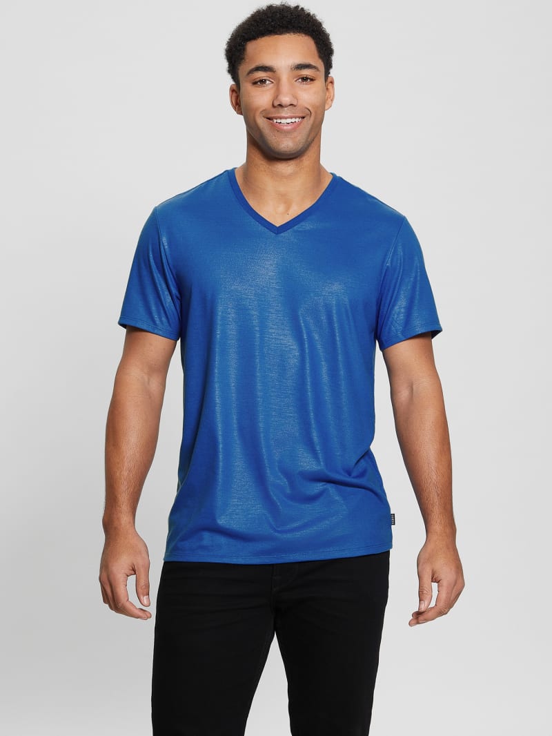 Guess Mason Yoke V-Neck Tee - Bright Zaffre Guess Mason Yoke V-Neck Tee - Bright Zaffre