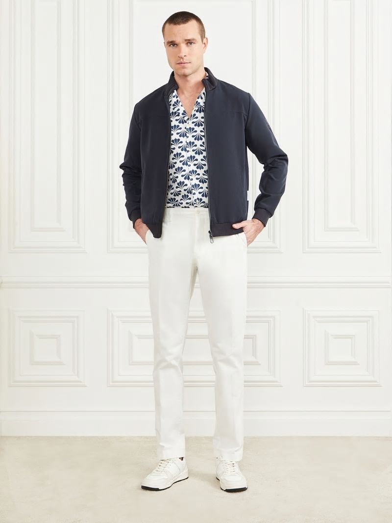 Guess Logo Zip-Up Jacket - Bleu &eacute;L&eacute;Gant