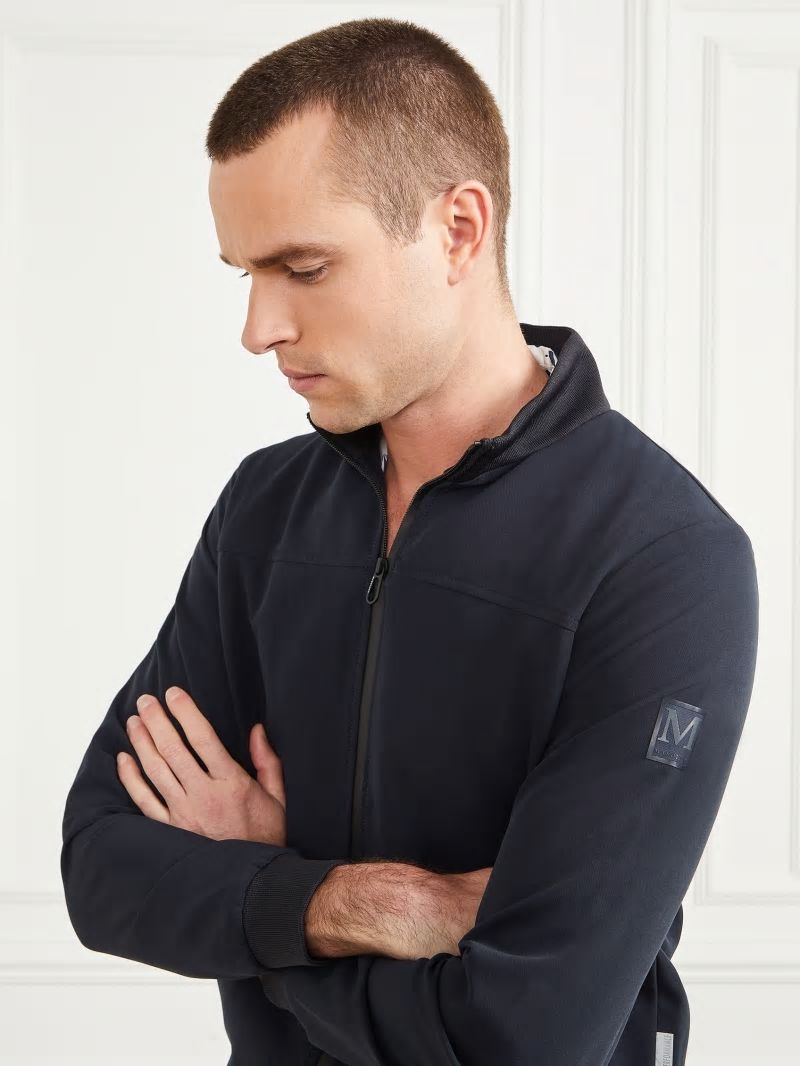 Guess Logo Zip-Up Jacket - Bleu &eacute;L&eacute;Gant