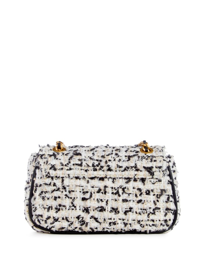Guess Giully Tweed Mini Convertible Crossbody - Cream Multi Guess Giully Tweed Mini Convertible Crossbody - Cream Multi