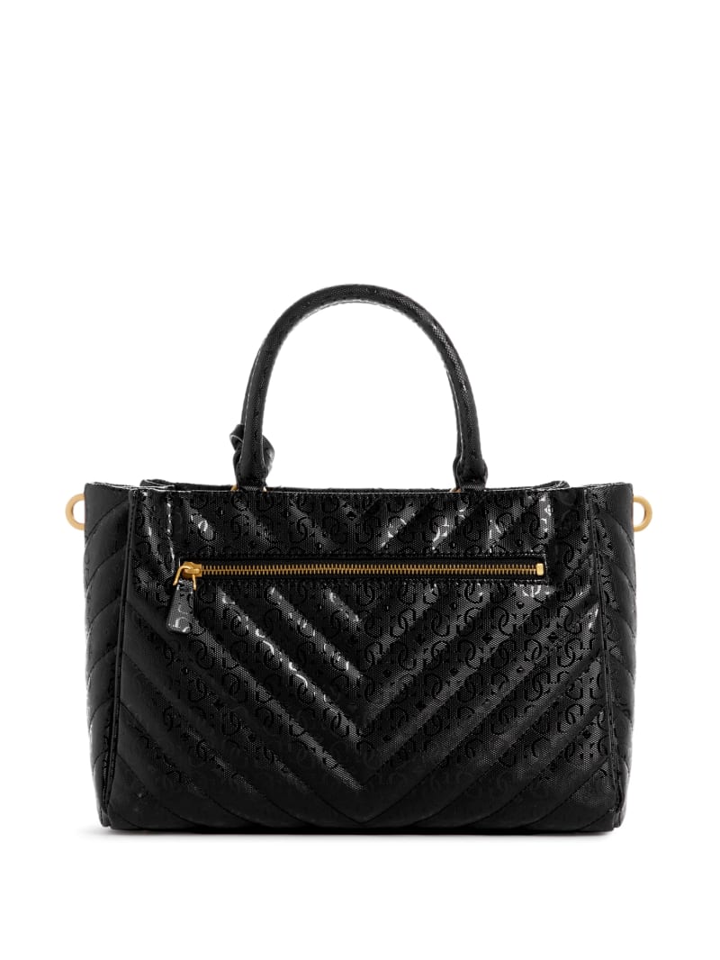 Guess Jania Quilted Society Satchel - Black Guess Jania Quilted Society Satchel - Black