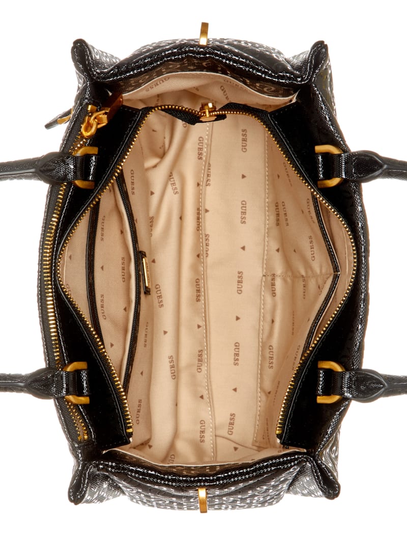 Guess Jania Quilted Society Satchel - Black Guess Jania Quilted Society Satchel - Black