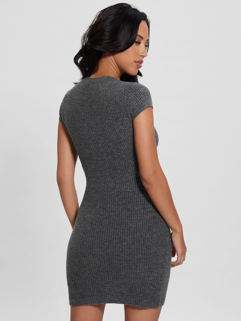 Guess Toki Rib-Knit Sweater Dress - Dark Coal Heather Guess Toki Rib-Knit Sweater Dress - Dark Coal Heather