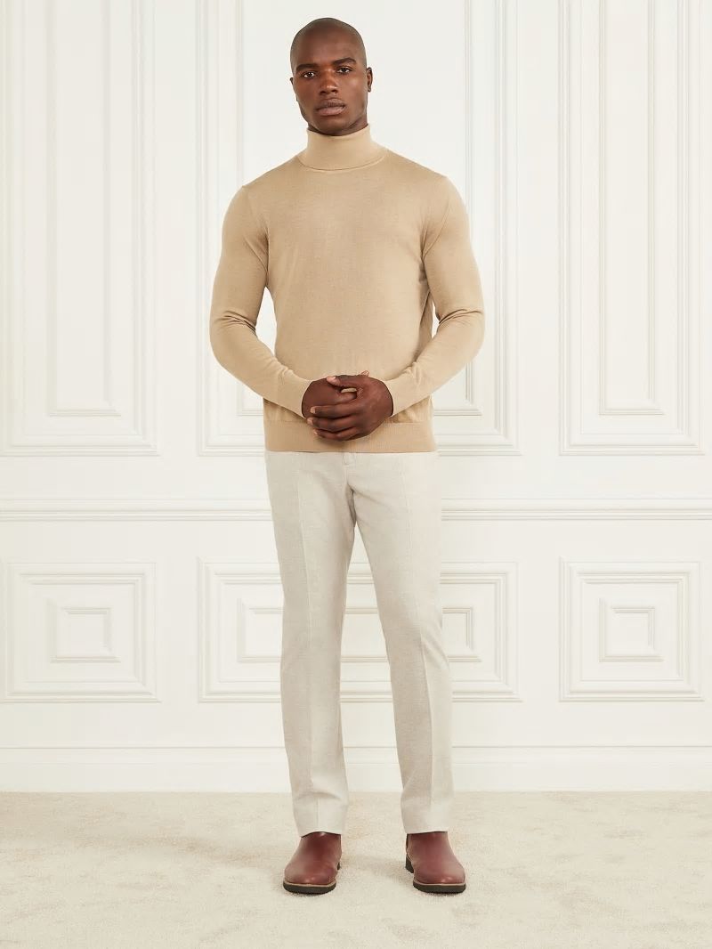 Guess Merino Wool Turtleneck Sweater - Herb Tan Guess Merino Wool Turtleneck Sweater - Herb Tan