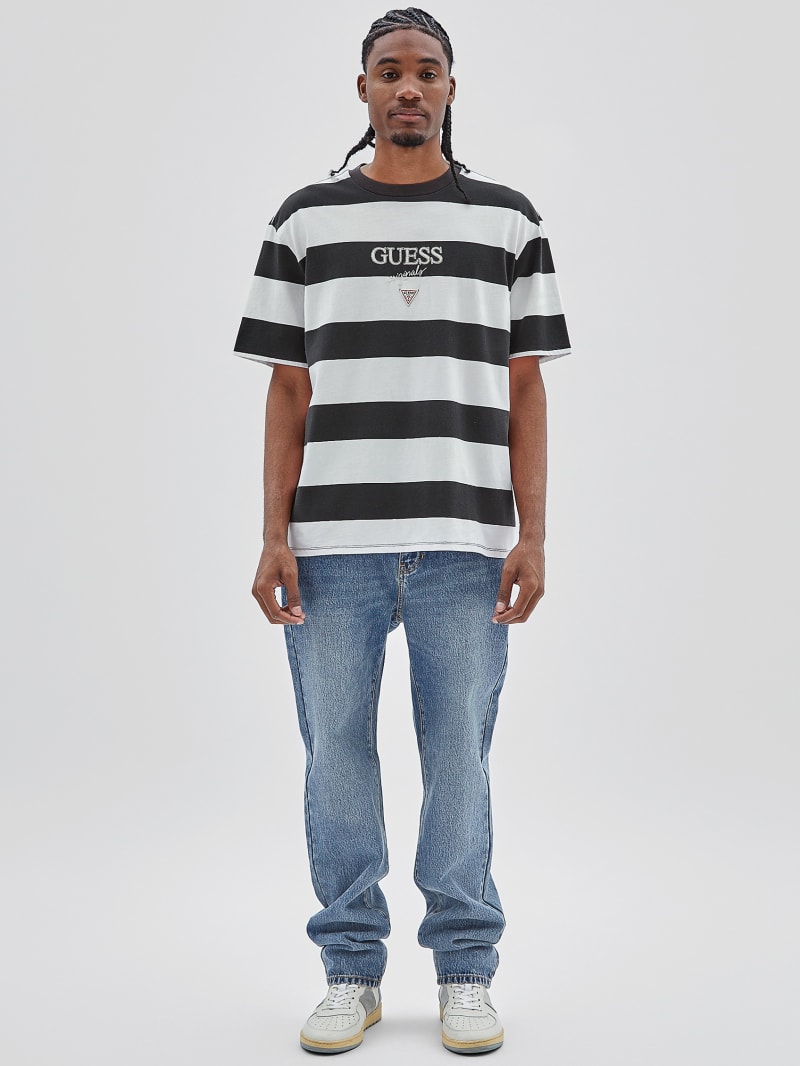 Guess GUESS Originals Rugby Stripe Tee - Washed Out Black Multi Guess GUESS Originals Rugby Stripe Tee - Washed Out Black Multi