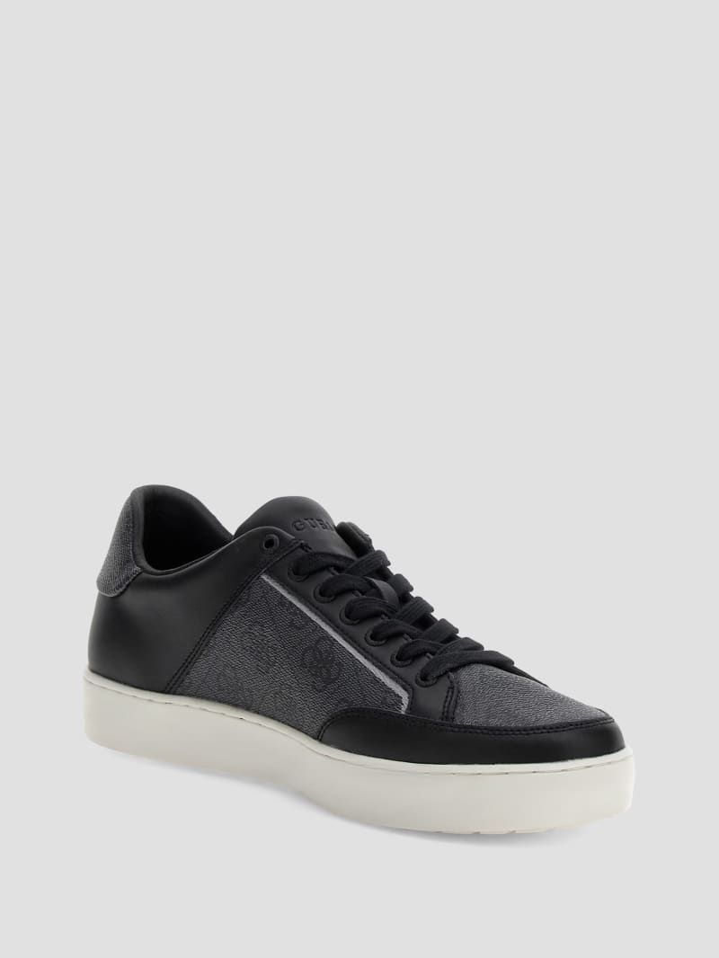 Guess Logo Side Panel Low-Top Sneakers - Black Patent Guess Logo Side Panel Low-Top Sneakers - Black Patent