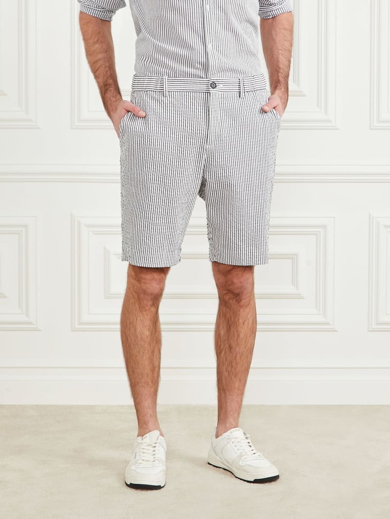 Guess Capri Short - White/Navy Stripes Guess Capri Short - White/Navy Stripes