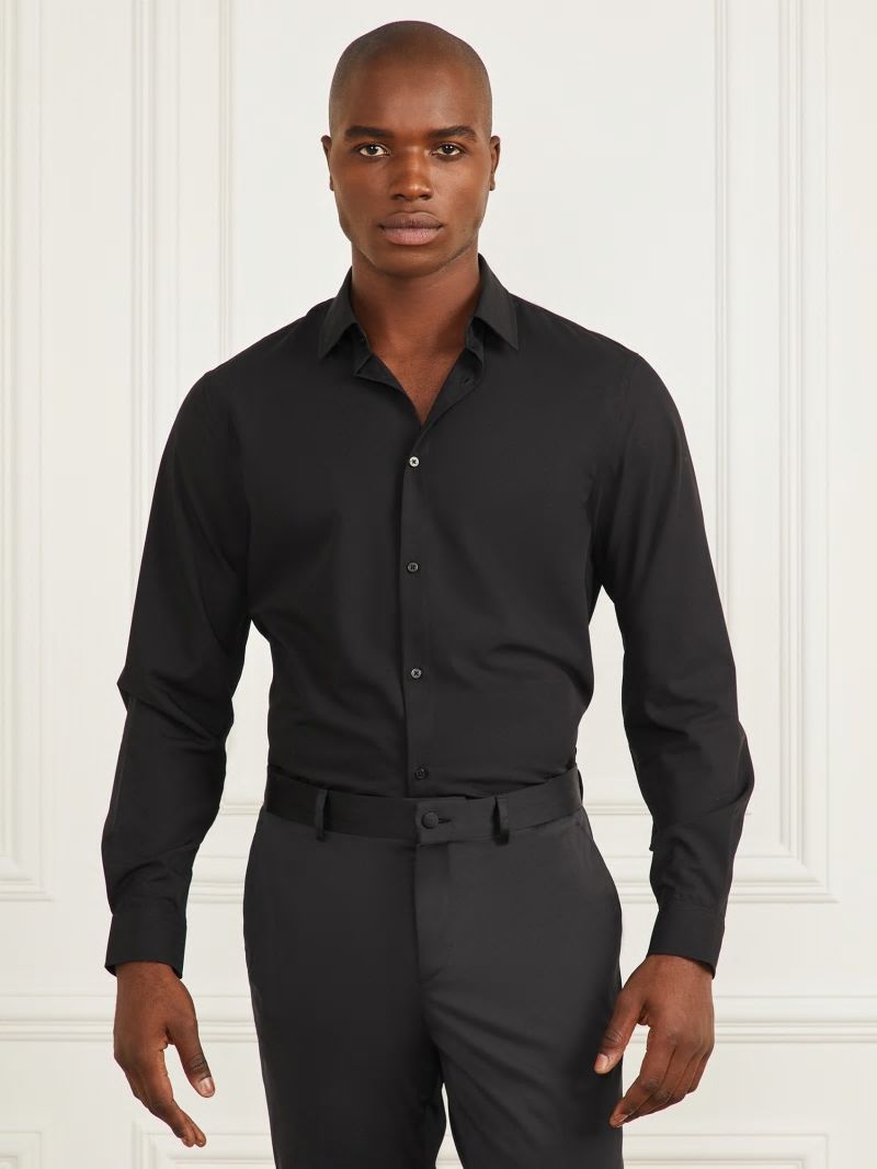 Guess Jacob Notched Cuff Shirt - Black Guess Jacob Notched Cuff Shirt - Black