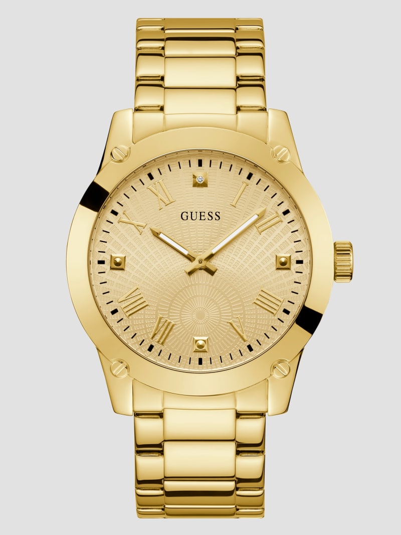 Guess Crescent Diamond Analog Watch - Gold