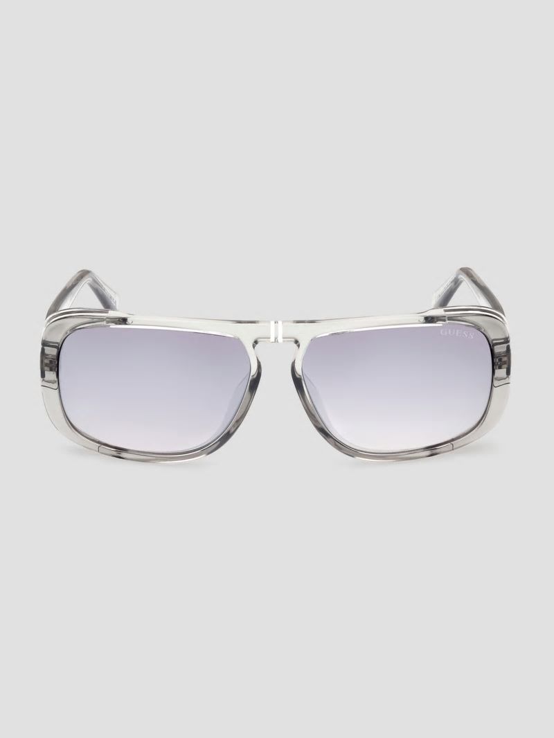 Guess Quincy Plastic Aviator Sunglasses - Grey Guess Quincy Plastic Aviator Sunglasses - Grey