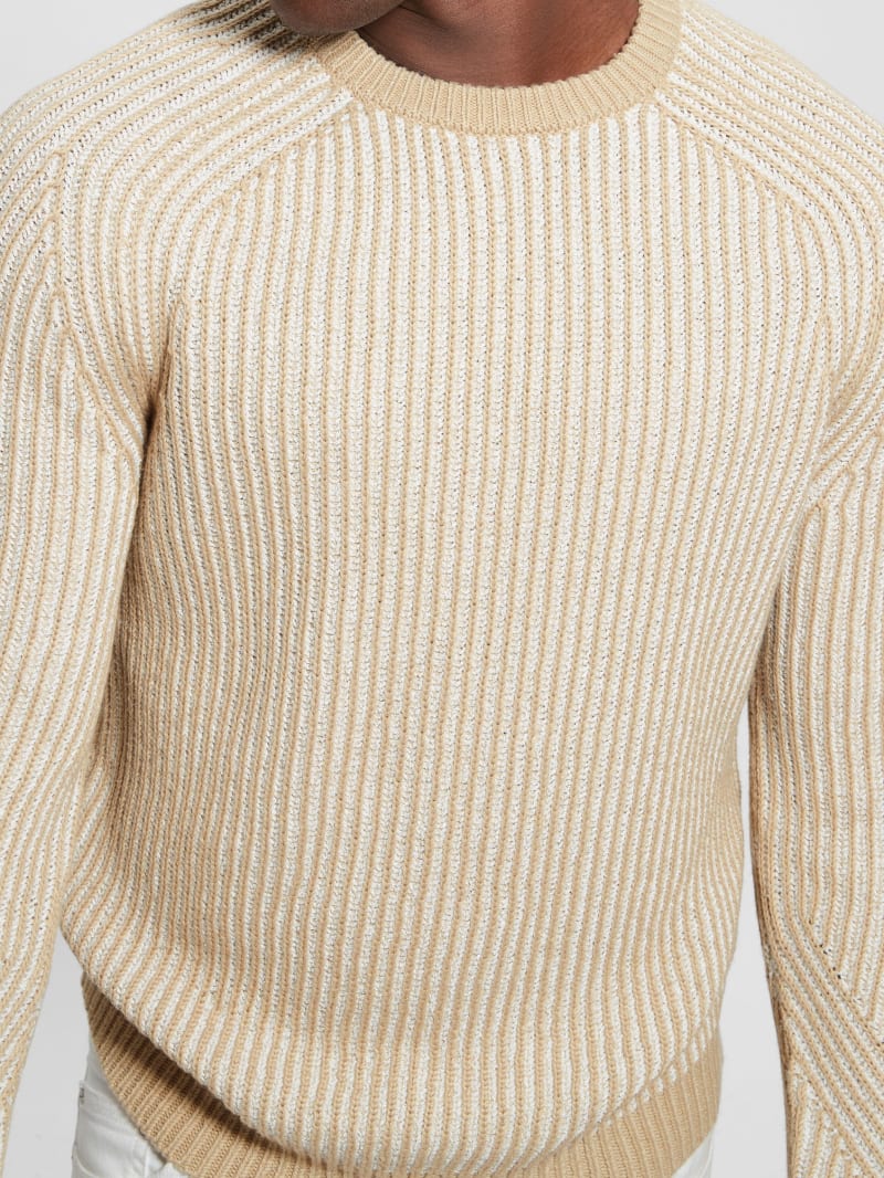 Guess Eco Allan Wool-Blend Sweater - Neutral Sand Multi Guess Eco Allan Wool-Blend Sweater - Neutral Sand Multi