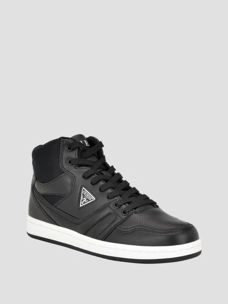 Guess Loko Minimal High-Top Sneakers - Black 001 Guess Loko Minimal High-Top Sneakers - Black 001