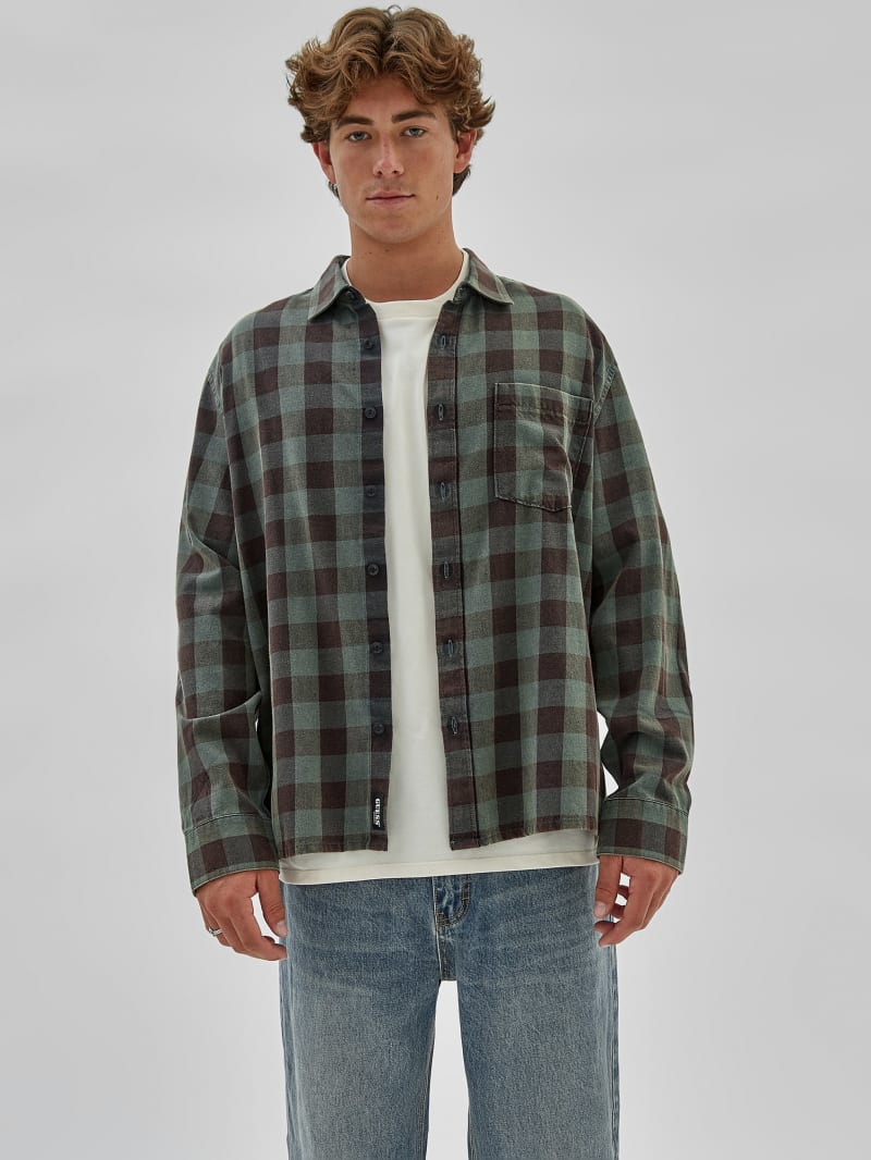 Guess GUESS Originals Brushed Gingham Flannel - Jet Black Multi Guess GUESS Originals Brushed Gingham Flannel - Jet Black Multi