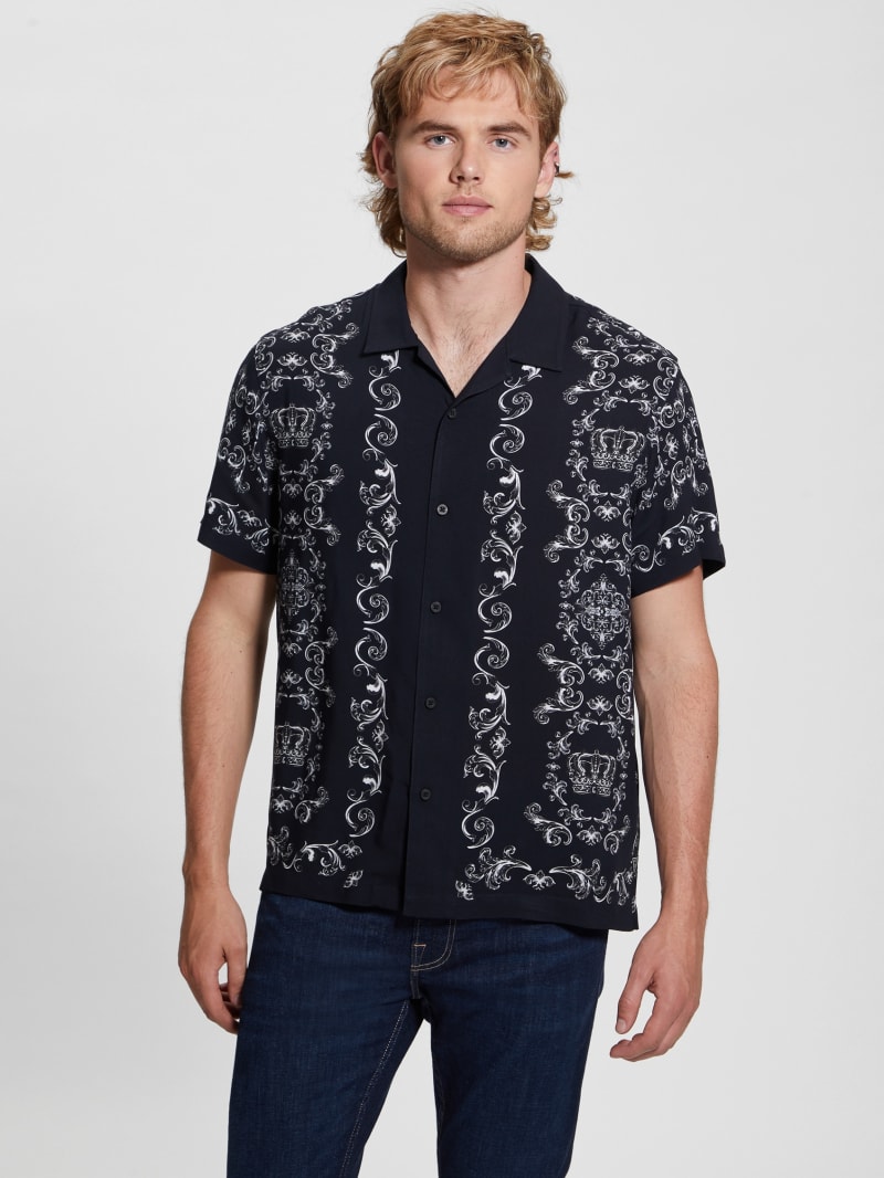 Guess Eco Royal Scroll Shirt - Royal Scroll Guess Eco Royal Scroll Shirt - Royal Scroll