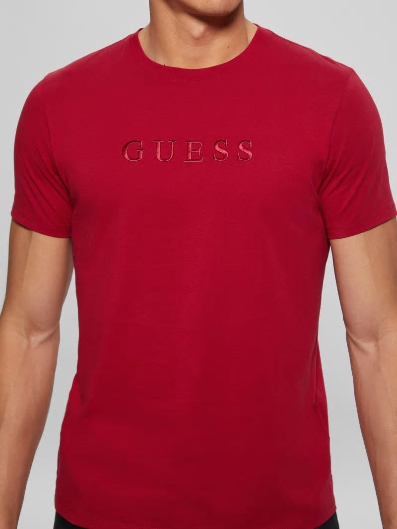 Guess Embroidered Logo Tee - Chili Red Guess Embroidered Logo Tee - Chili Red