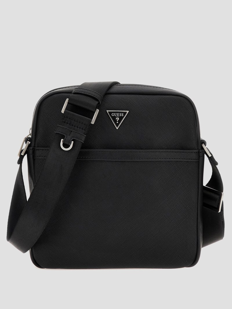 Guess Eco Certosa Flat Crossbody - Black Guess Eco Certosa Flat Crossbody - Black