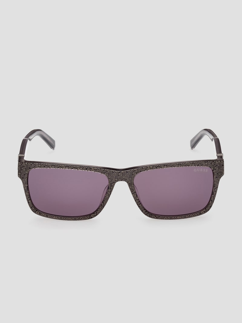 Guess Myles Plastic Square G Cube Sunglasses - Brown Guess Myles Plastic Square G Cube Sunglasses - Brown