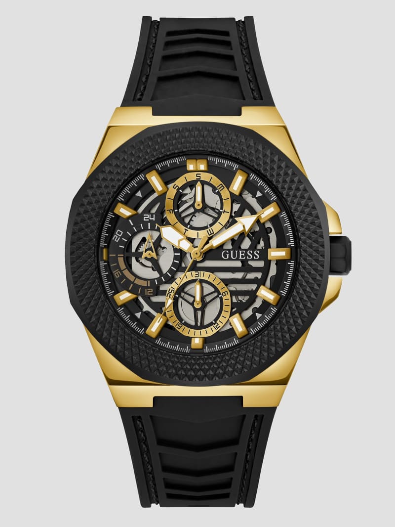 Guess Black Silicone Multifunctional Watch - Black Snakeskin Guess Black Silicone Multifunctional Watch - Black Snakeskin