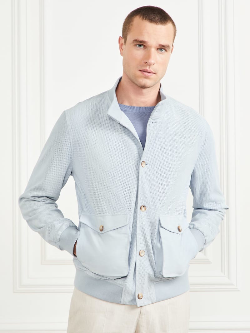 Guess Suede Flight Jacket - Funny Blue