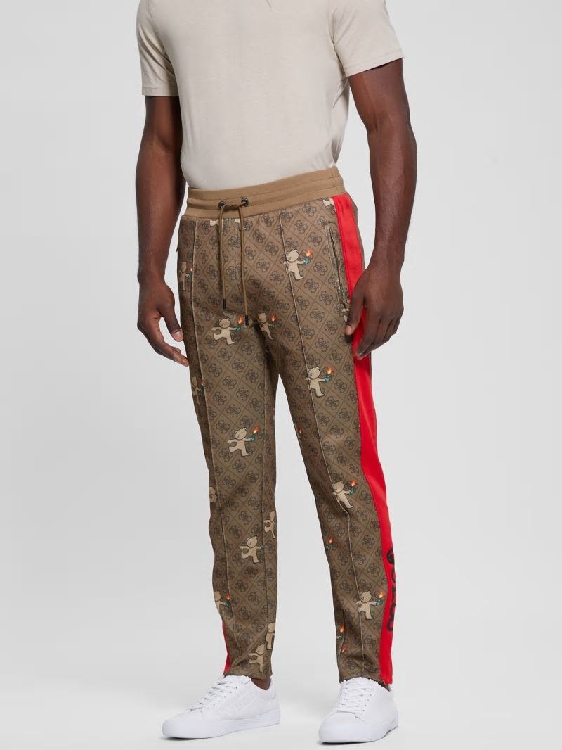 Guess Graphic Knit Pants - 4g Big Aop Brown With Ted Guess Graphic Knit Pants - 4g Big Aop Brown With Ted