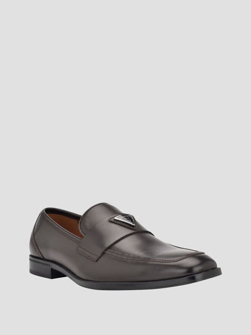 Guess Hemmer Triangle Logo Loafers - Dark Brown Guess Hemmer Triangle Logo Loafers - Dark Brown