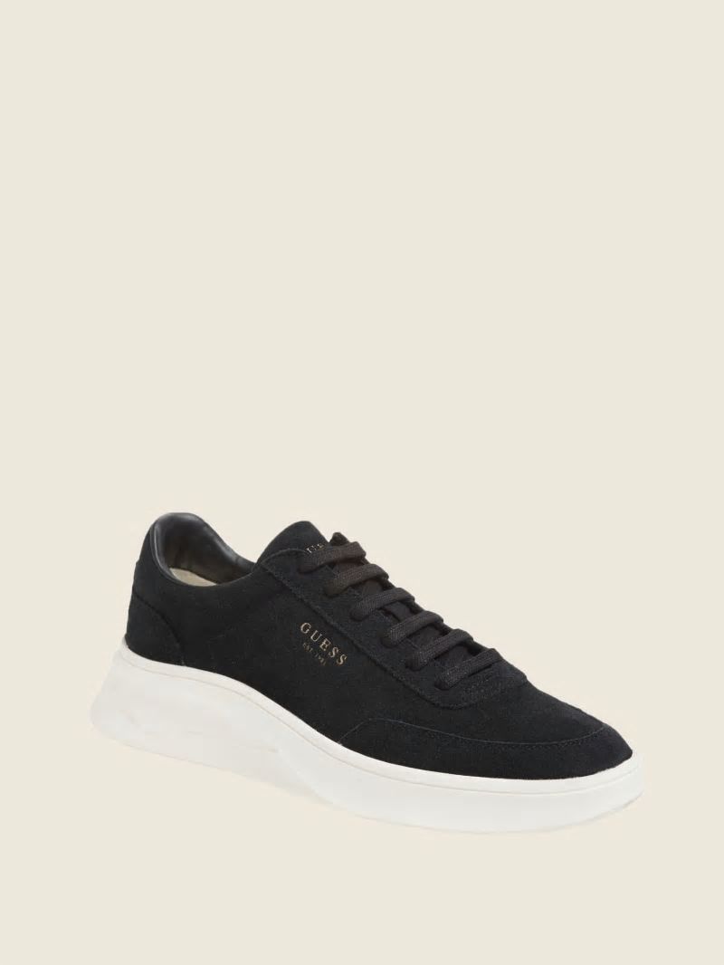 Guess Dolo Logo Low-Top Sneakers - Black Suede Guess Dolo Logo Low-Top Sneakers - Black Suede