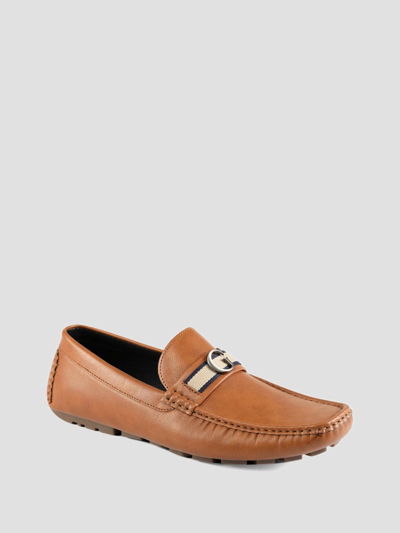 Guess Aurolo G Logo Driving Loafers - Medium Brown Guess Aurolo G Logo Driving Loafers - Medium Brown