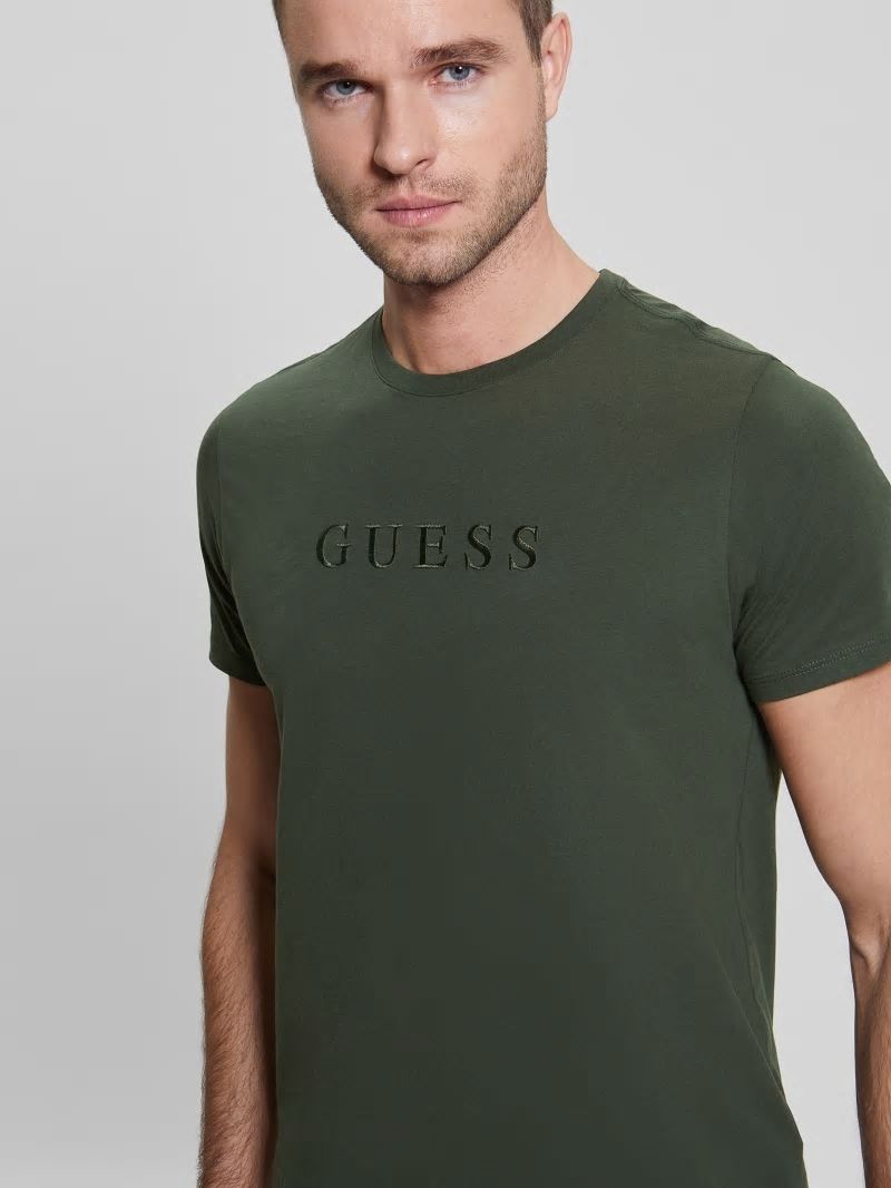 Guess Embroidered Logo Tee - Jungle Greens Guess Embroidered Logo Tee - Jungle Greens